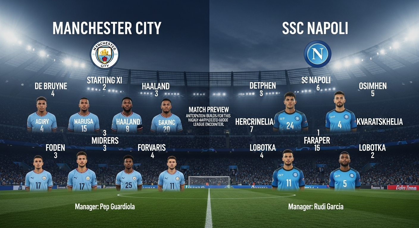 Man City vs SSC Napoli Lineups