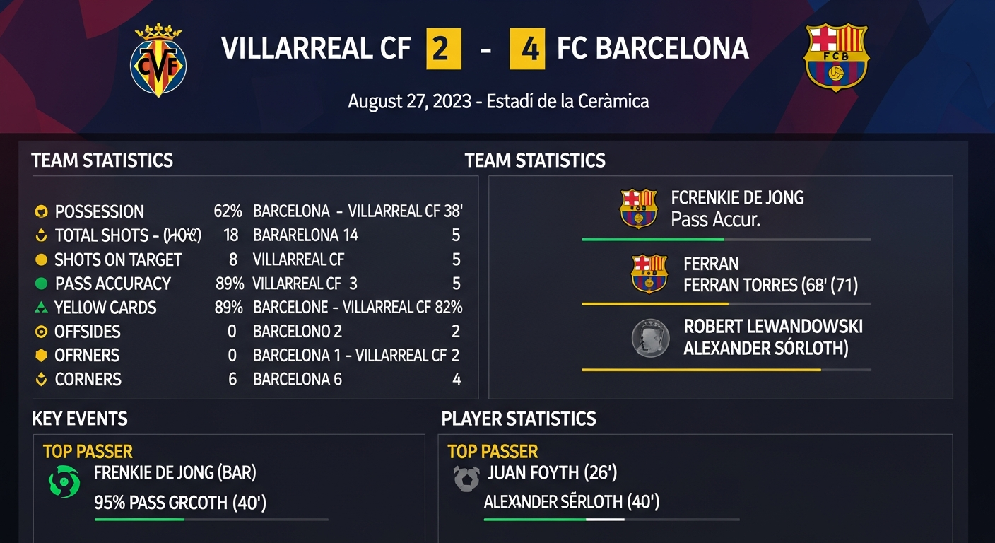 Villarreal CF vs FC Barcelona Stats – Complete Match Breakdown and Insights